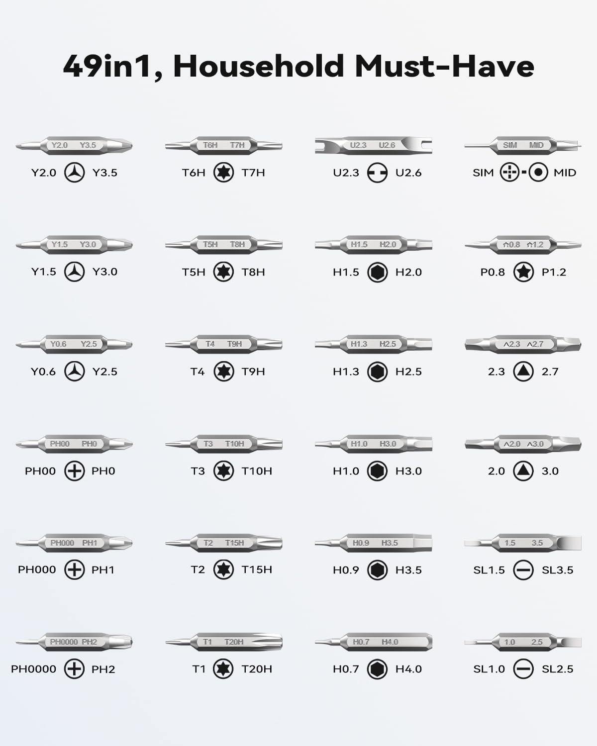 49-in-1 Precision Screwdriver Set, [Super Durable] Magnetic Small Screw Driver, Tiny Torx with T2 T3 T4 T5 T6 T7 T8 T9 T10 T15, Mini Repair Tool Kit for Watch, Computer, Xbox, PS3, PS4, PS5, More