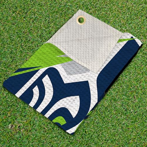 Seattle Seahawks NFL Microfiber Waffle Golf Towel with Grommet