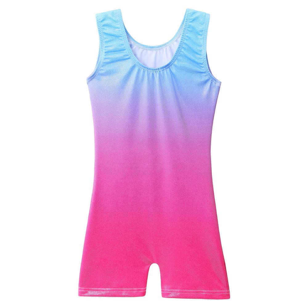 BAOHULU Gymnastics Leotards for Girls Kids Sparkle Tank Biketards with Shorts Dance Outfit B234_PinkCat_150