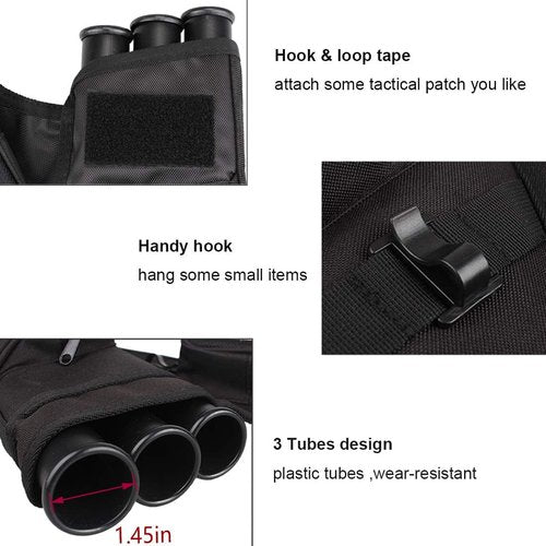 KRATARC Hip Quiver - 3-Tube Arrow Carry Bag with Pockets & Adjustable Belt for Archery