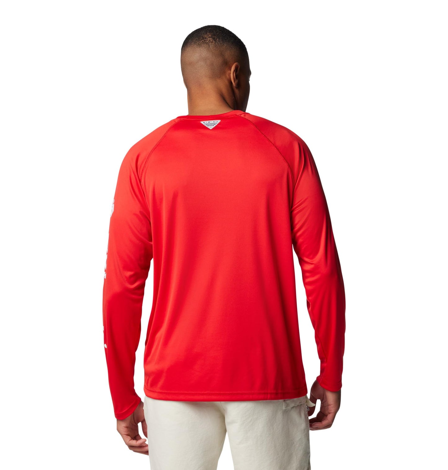 Columbia Men's PFG Terminal Tackle Long Sleeve Fishing Shirt, Red Spark/White Logo, X-Large