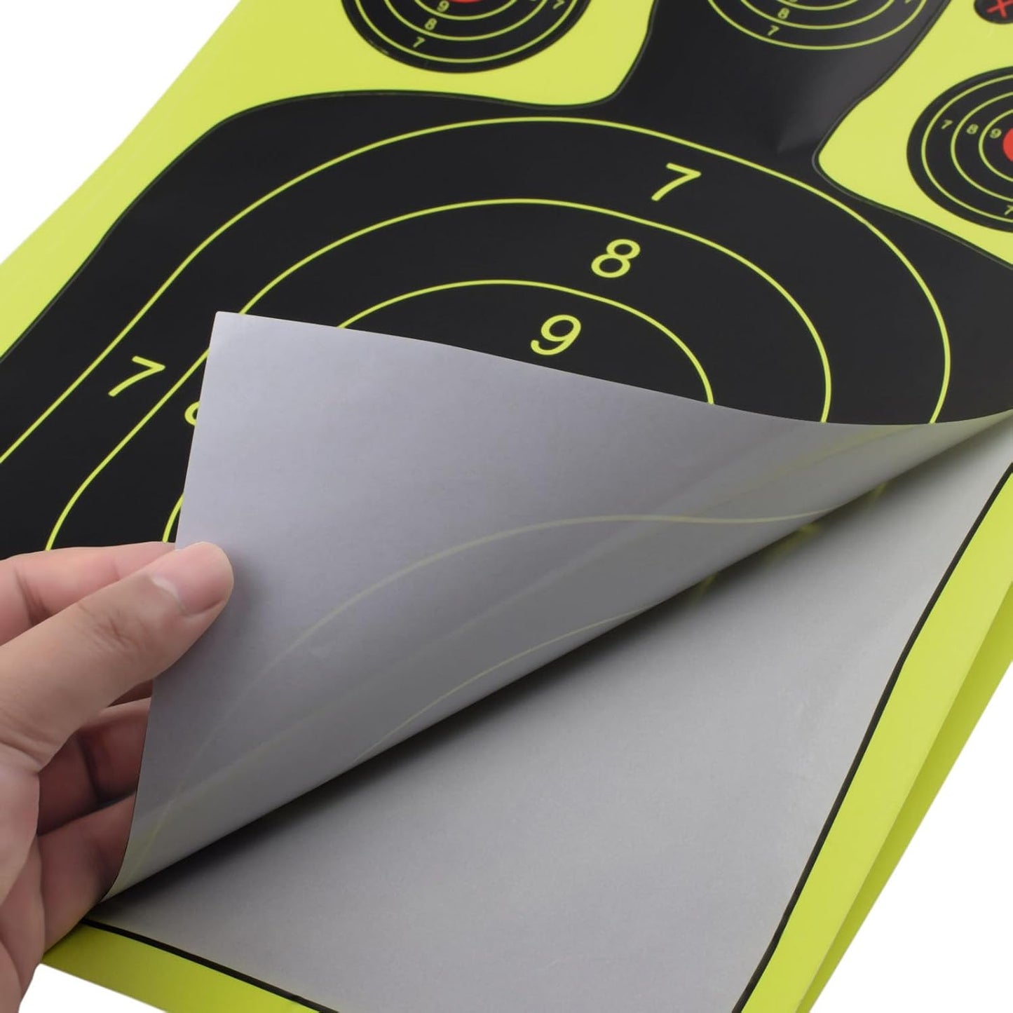 Silhouette Splatter Targets - 12x18 Inch for BB Guns & Airguns | Bright Burst Visibility - 10 Pack