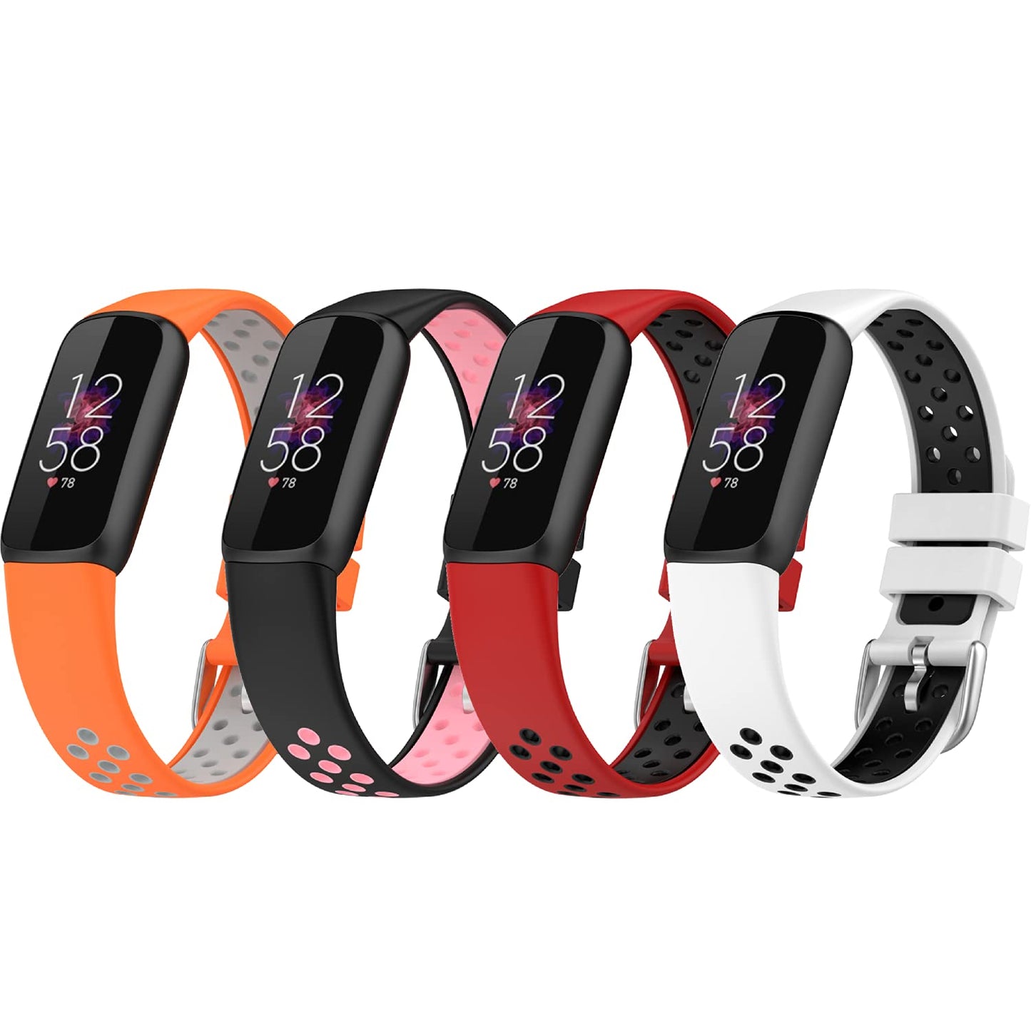 Replacement Straps Compatible with Fitbit Luxe Bands Smartwatch Accessories Breathable Silicone Bands Quick Release Sport Wristband Strap for FitBit Luxe for Women Men