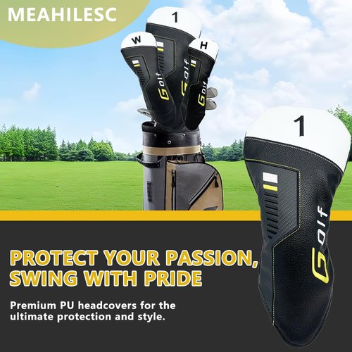 Golf Club Head Cover Golf Head Cover Driver Headcover 3 Fairway Wood Headcover (Fairway Wood Head Cover), Hybrid Headcover fits for All Brand