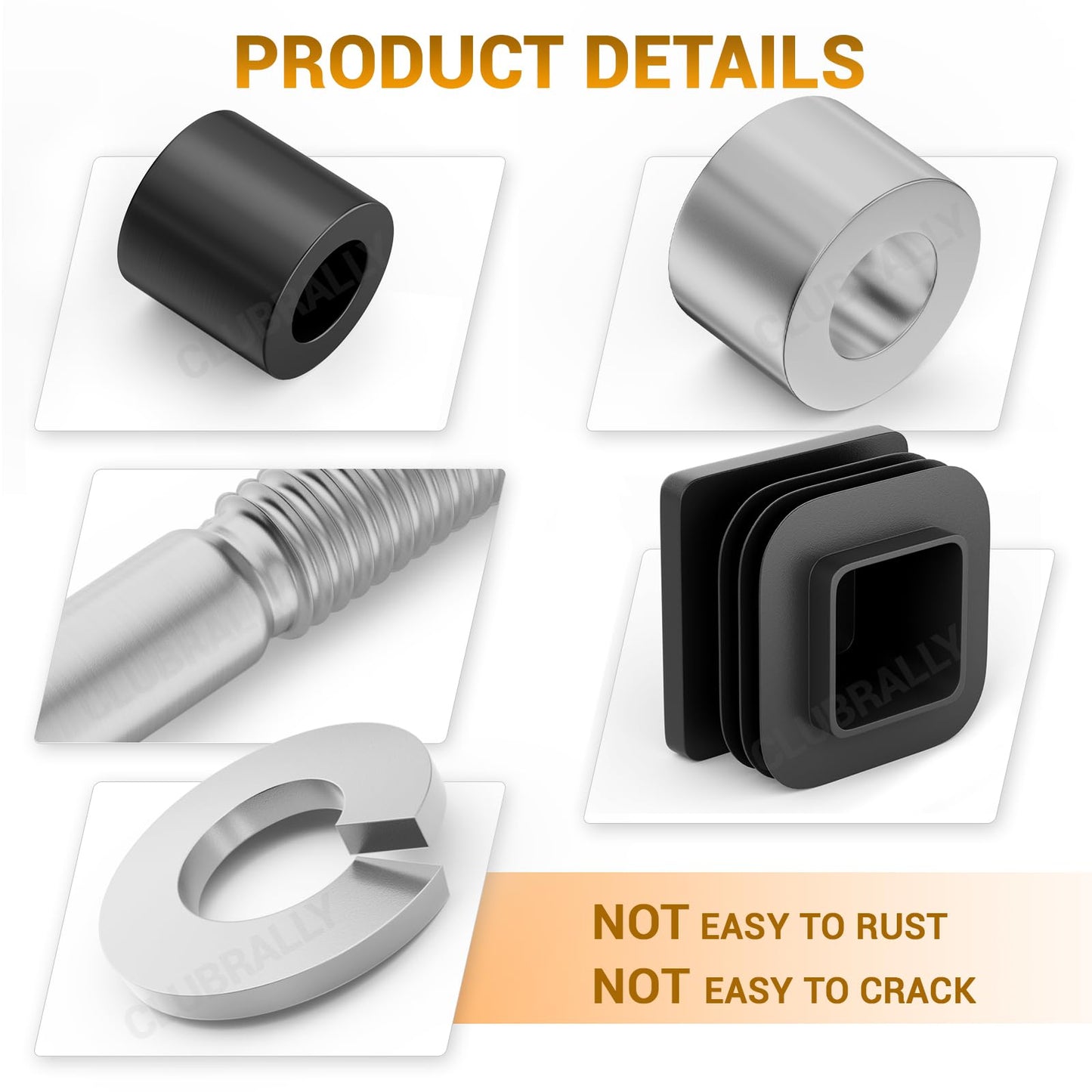 CLUBRALLY Golf Cart Suntop Hardware Kit, Front Top Strut Stainless Steel Screw Bushings Repair Kit for 1994-2013 EZGO DCS/PDS/TXT/Medalist 2-Seater Model, OEM#75465-G01