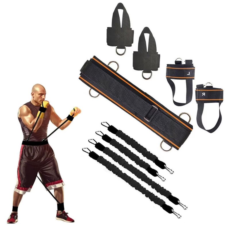 Ycendelion Boxing Resistance Bands Set, Leg Power and Agility Speed Trainer for Men and Women Full Body Home Gym Workout Punch Pro with Belt, Ankle, Kicking for MMA