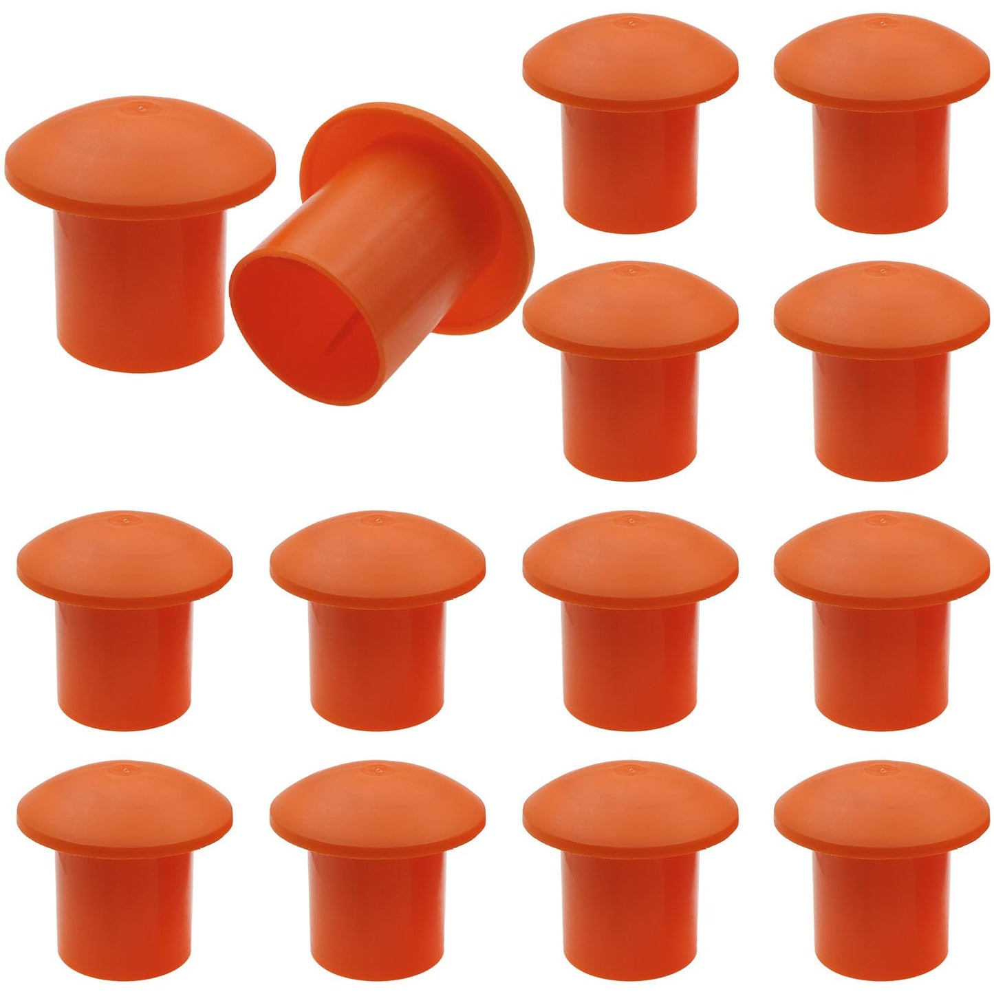 safycaby 14 PCS Plastic Reinforced Survey Rebar Cap Orange Rebar Safety Caps Mushroom Survey Rebar Cap for Diameter 10-25MM Rebar Orange