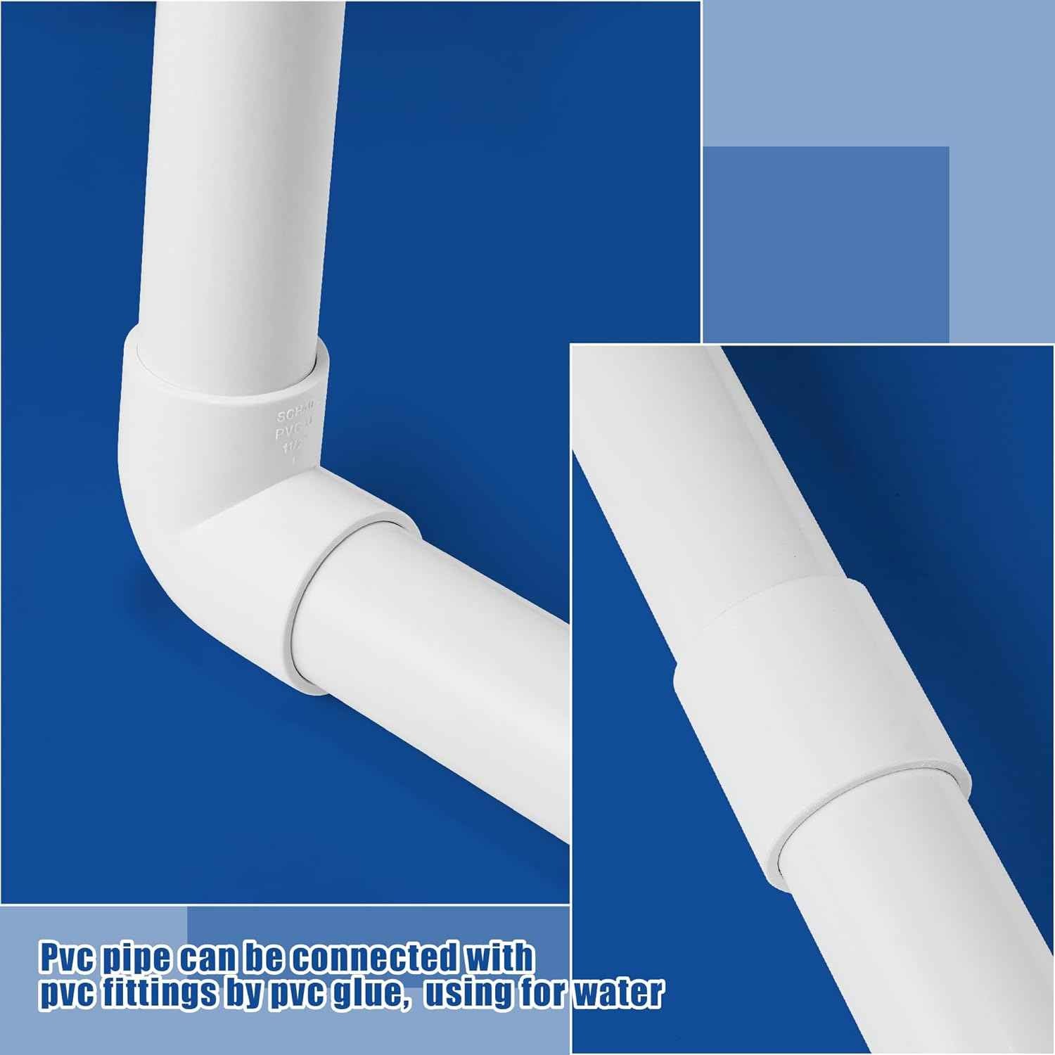 15PCS 3/4" White PVC Sch40 Pipes - 4FT Industrial Grade Durable Tubing