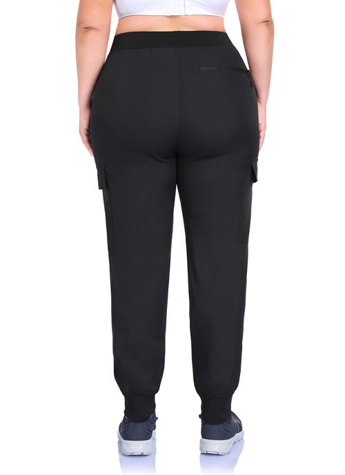 ZERDOCEAN Women's Plus Size Hiking Pants Lightweight Quick Dry Cargo Joggers Athletic Pants Black 2X