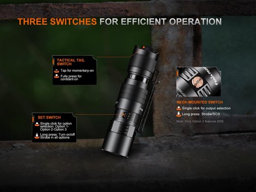 Fenix PD26R ACE 1300 Lumen Rechargeable EDC Flashlight with 3 Mode Sets USB-C Compact LED Dual Switch Waterproof for Everyday Carry Tactical Duty Camping Outdoor Use with Lumentac Organizer