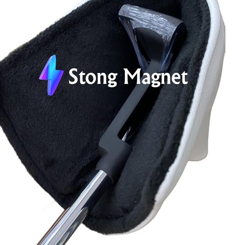 Golf Blade Putter Head Cover Headcover Magnetic - White Putter Golf Headcover - Premium Synthetic Leather Putter Cover for Golf Clubs fits for Most Brands