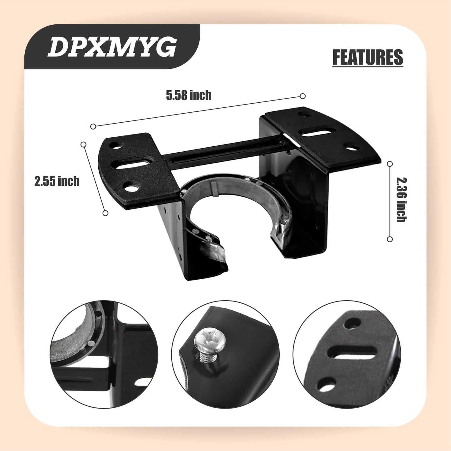 DPXMYG Ceiling Fan Mounting Bracket, Ceiling Fan Mounting Kits, Ceiling Fan Parts Suit for Cathedral Canopy Living Room, Black(1 Pack)