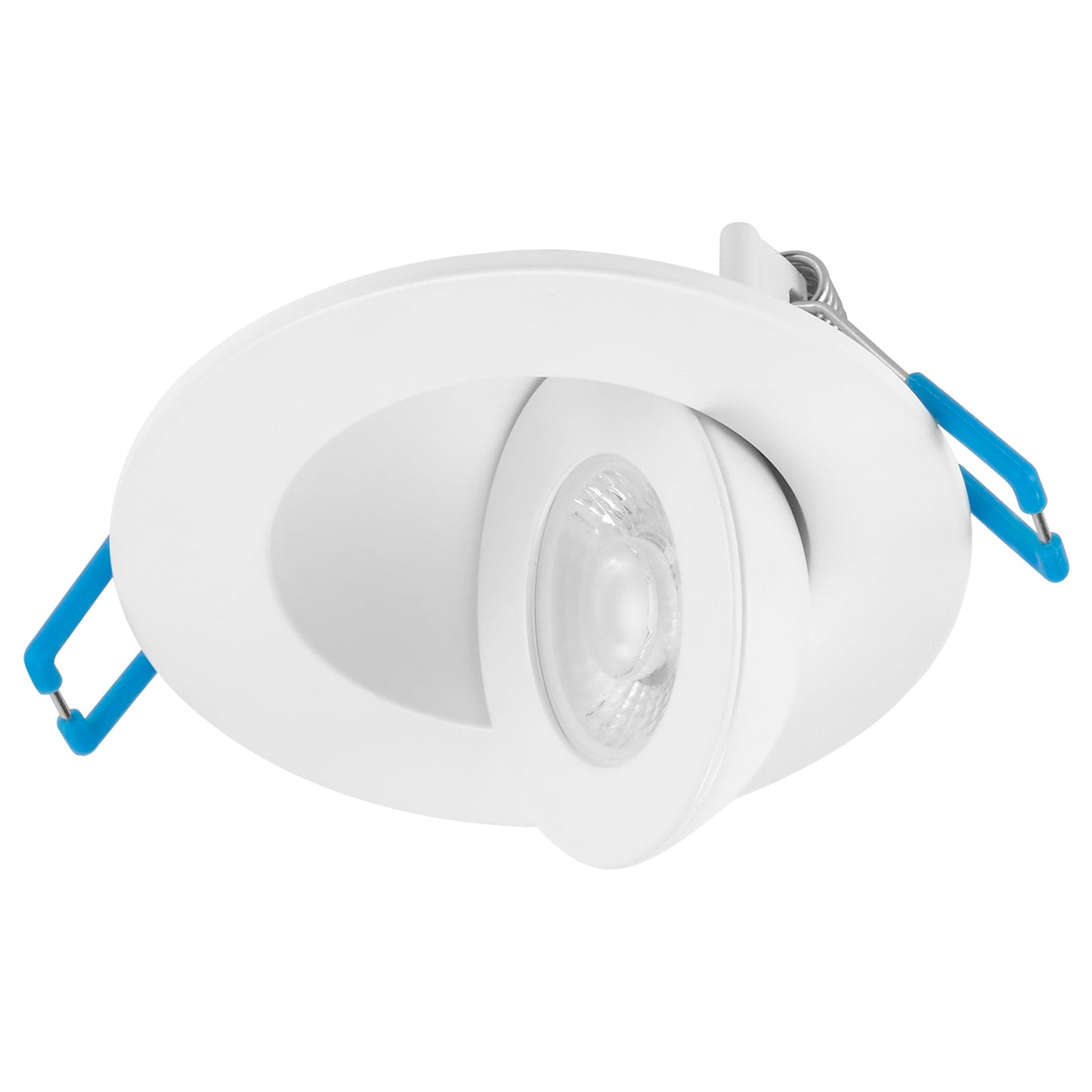 Maxxima 2 in. Rotatable Ultra-Thin Recessed LED Floating Gimbal Downlight, 400 Lumens, 5 CCT Selectable 2700K/3000K/3500K/4000K/5000K, Dimmable, 90 CRI, IC Rated, Canless, Junction Box Included