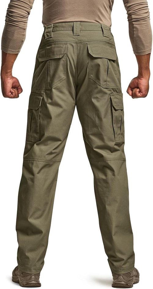 CQR Men's Tactical Pants - Lightweight Water-Resistant Ripstop Cargo for Outdoor Hiking & Work