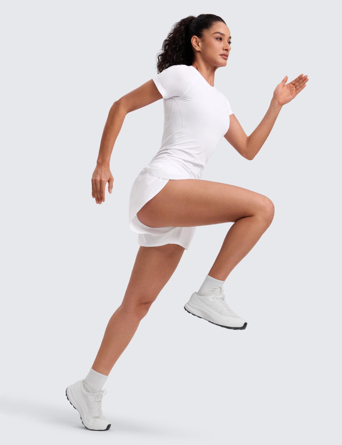 CRZ YOGA Seamless T-Shirt Hip Length White X-Small