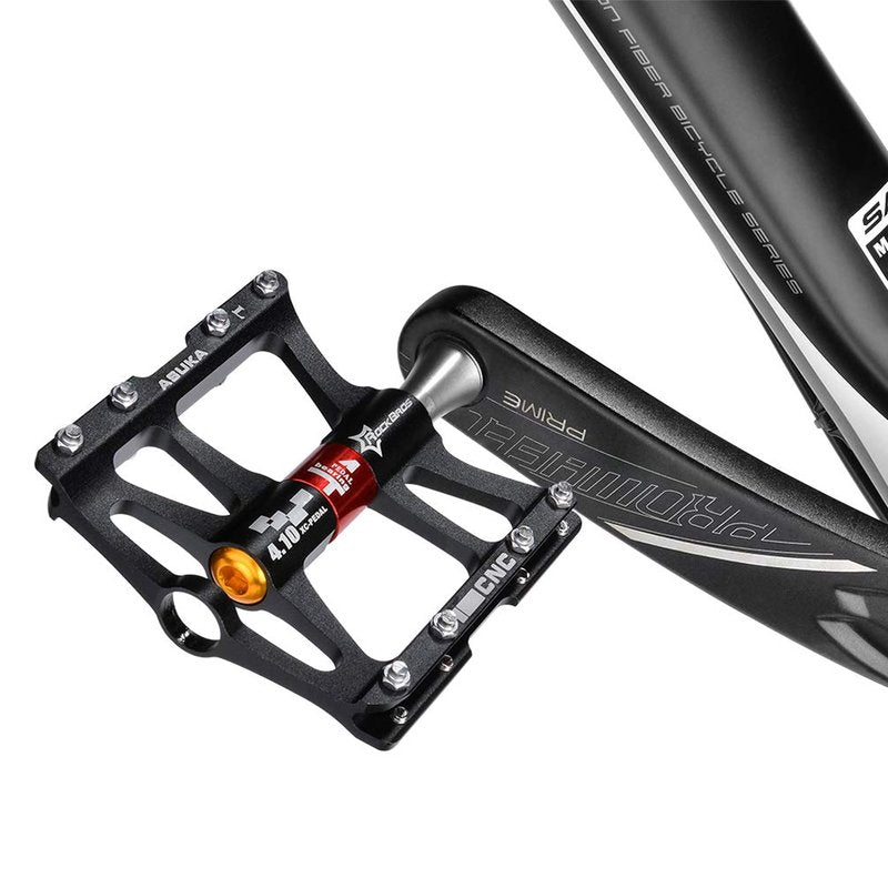 ROCKBROS 4 Bearings Mountain Bike Pedals MTB Padals Platform Flat Bike Pedals Aluminum Alloy 9/16"