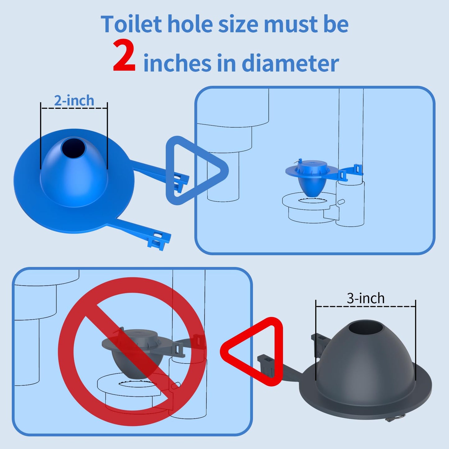 Toilet Flapper Replacement Kit, 2 Inch Universal Toilet Tank Flapper Fit for Kohler American Standard Fluidmaster Toto Gerber, Silicone Stopper Flapper with Stainless Steel Chain Water Saving 1Pcs (1)