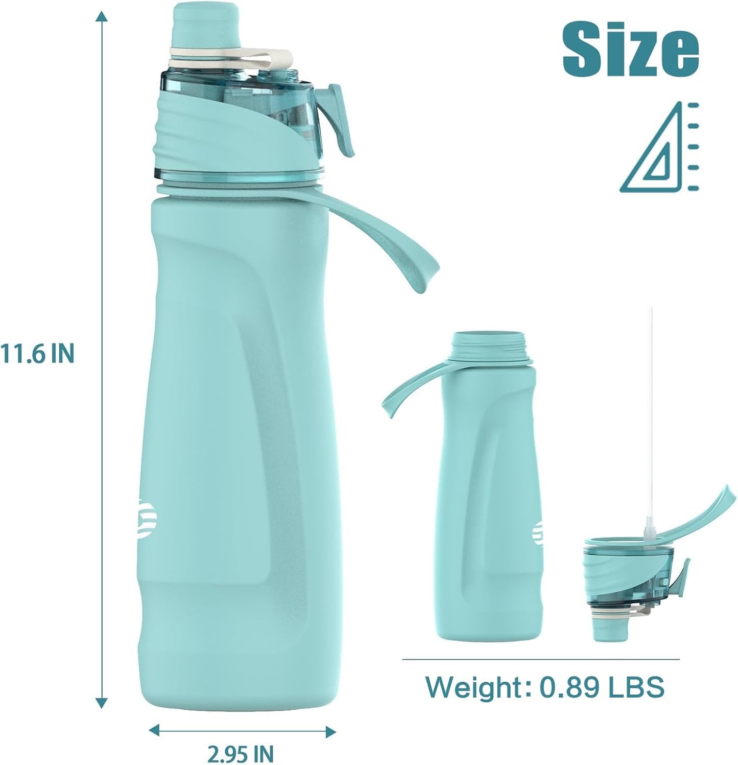 Skiennix 24oz Insulated Misting Water Bottle - 2-in-1 Mist & Sip Stainless Steel for Sports & Outdoor Activities