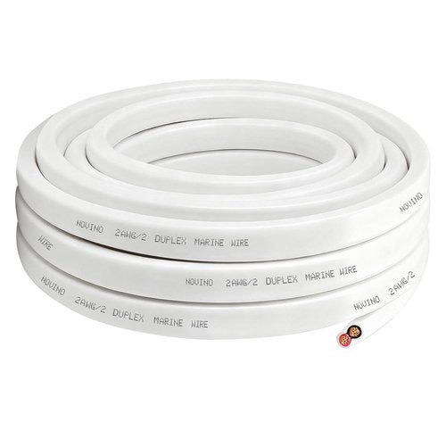 Marine Grade 2 AWG Duplex Wire - 5ft Tinned Copper Electrical Cable for Boats, RVs & Campers