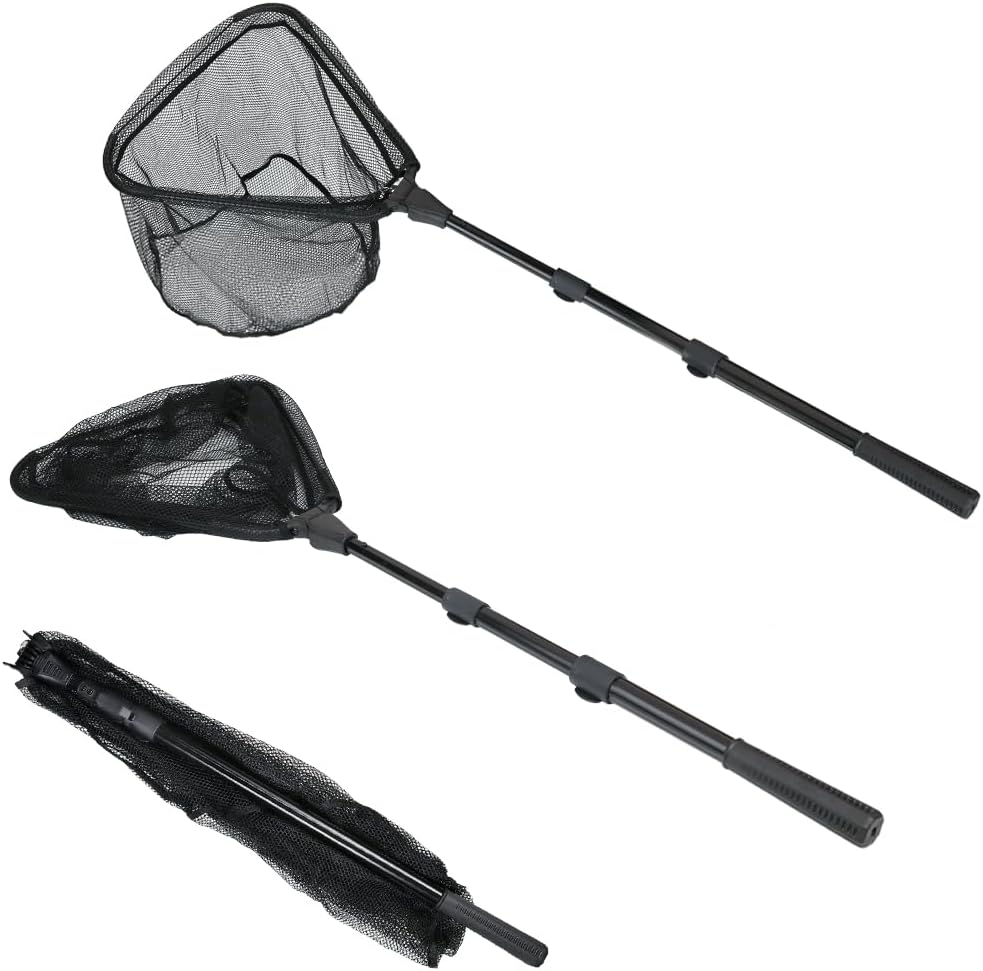 RESTCLOUD Fishing Landing Net - Telescoping Pole Handle, Extends 40-63 Inches | Ideal for Freshwater Fishing