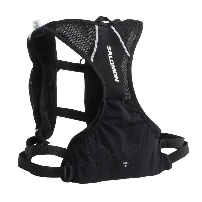 Salomon AGILE 2 Running Hydration Pack with flasks, BLACK, NS