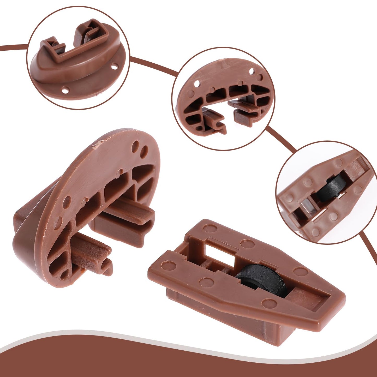 10PCS Drawer Slide Track Guide Glide for kenlin for Rite Trak 2 for Center Mount Drawer for Dressers, for Hutches and for Nightstand Drawer