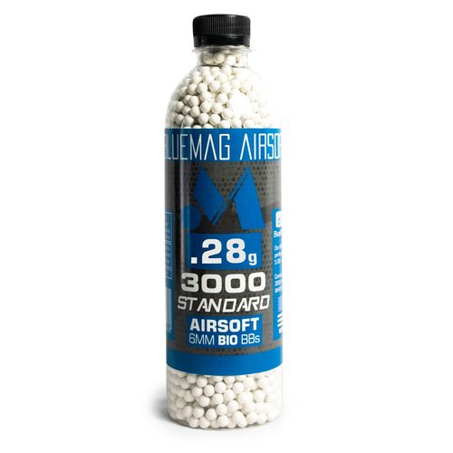 BlueMag Airsoft Biodegradable 6mm Airsoft BBS .28g 3000ct - Polished to Perfection - for All 6mm Airsoft Guns