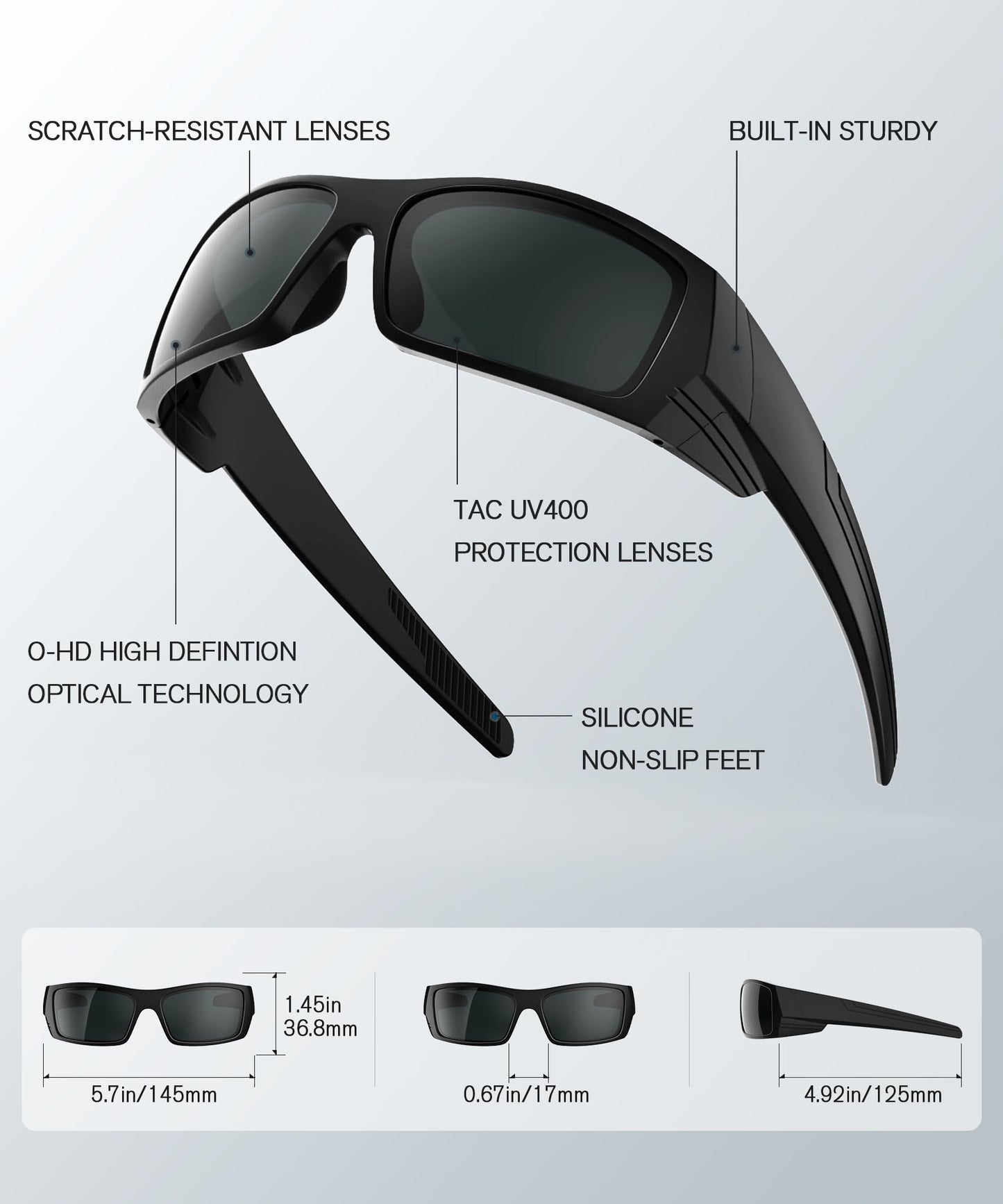 QALLY Sports Sunglasses-Men Polarized Mens-Sunglasses: Wrap Around Sun Glasses for Cycling Fishing with UV400 Protection