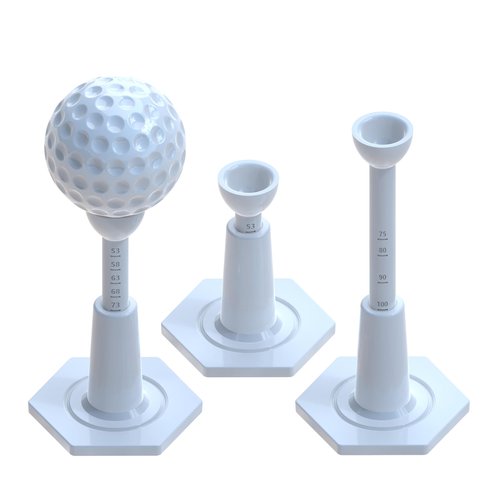 Hotenfes Adjustable Unbreakable Golf Tee，Rubber Golf Tees for Mats，Driving Range Tee，Flight Path Golf Simulator Accessories，3.9 Inch and 2.8 Inch ，Reusable Home Golf Tees （2 Pack Blue+2 high Struts）