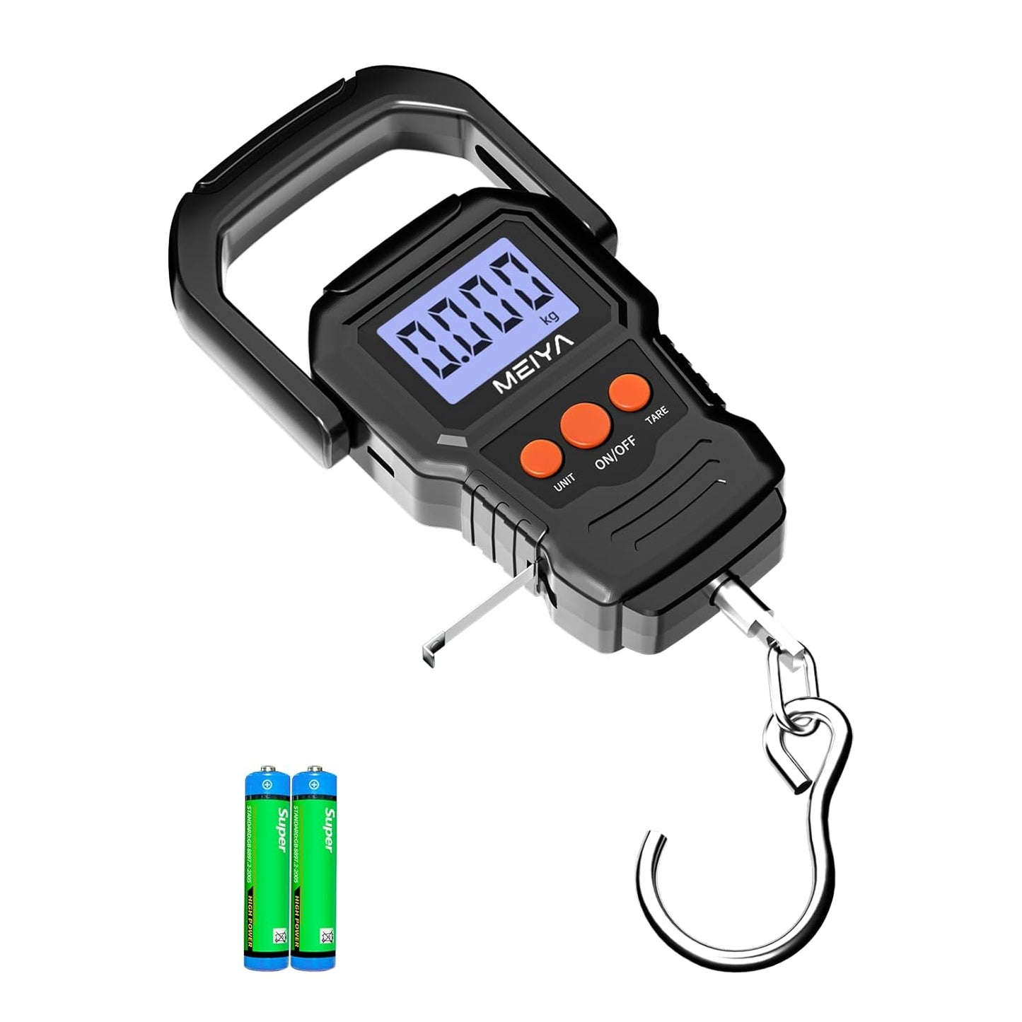 MEIYA Digital Fish Scale - Accurate 110lb/50kg Capacity | Backlit LCD Display & Hook Included