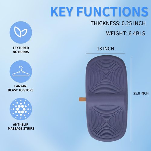 Ergonomic Wooden Balance Board, Anti-Fatigue Wobble Board, Anti-Slip Balance Board with PU Cushioned Top, Standing Desk Mats, Rocker Board, Office Accessories, Blue