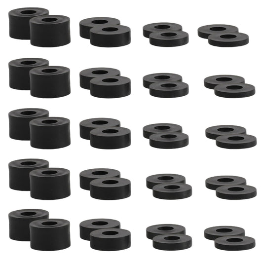 LOGJAM 40 Pcs 4 Sizes Rubber Spacers Washers, Round Solid Rubber Bushings, Bolts Isolation Pads