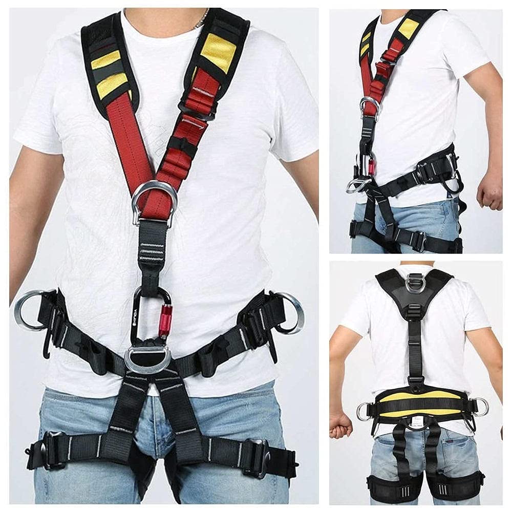 HandAcc Climbing Seat Belt, Large Size Safety Belt Climbing Gear for Tree Climbing, Fire Rescue, Rappelling