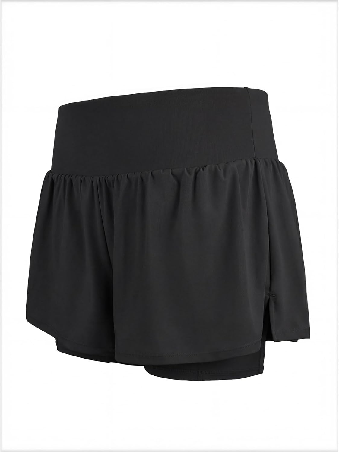 Stelle Women’s 2-in-1 Running Shorts - Flowy High-Waisted Athletic Gym Shorts with Pockets