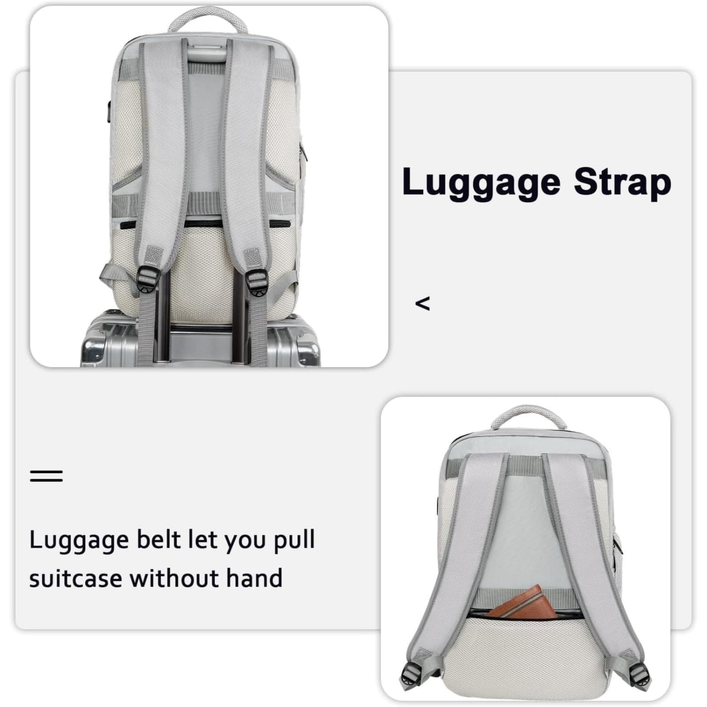 MATEIN Travel Backpack for Women & Men, Airline Approved Carry on Backpack for Airplanes with Shoe Compartment, Large Personal Item Travel Bag fits 17" Laptop, Water Resistant Weekender Daypack, Gray