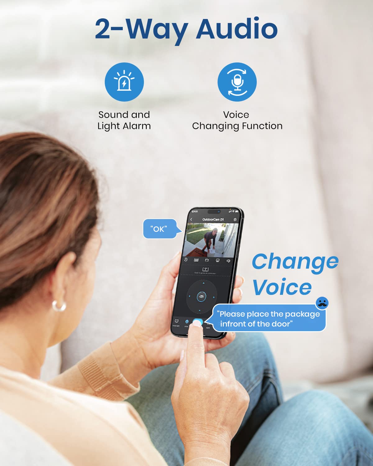 AOSU 2K Security Camera 2Pack with Motion Tracking, 360°Pan-Tilt View Security Camera, Spotlight & Siren, 2.4G WiFi, 2-Way Audio, Full Color Night Vision Security Camera, Waterproof Outdoor Camera