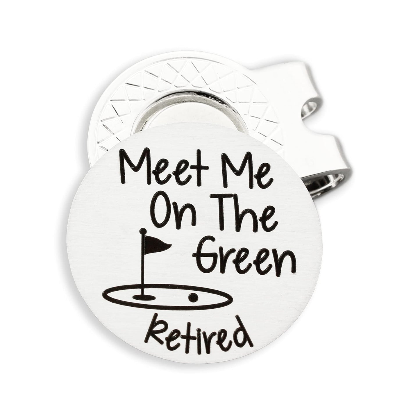 Golf Ball Marker Retirement Gift for Men Meet Me On The Green With Hat Clip Retired Gifts for Him