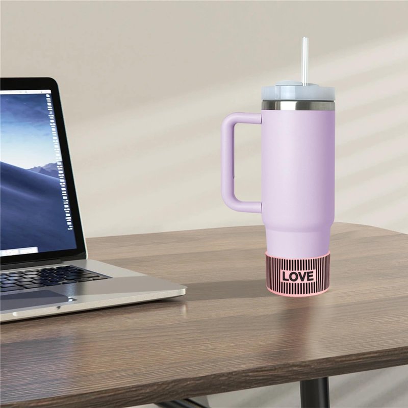GENLEAS Cherry Print Protective Silicone Boot Cover for Stanley Cup 20oz-40oz, for Hydro Flask Water Bottle 12oz-24oz, Anti-Slip Sleeve for Bottles/Tumblers with 2.88-2.97in Bottom(1White)