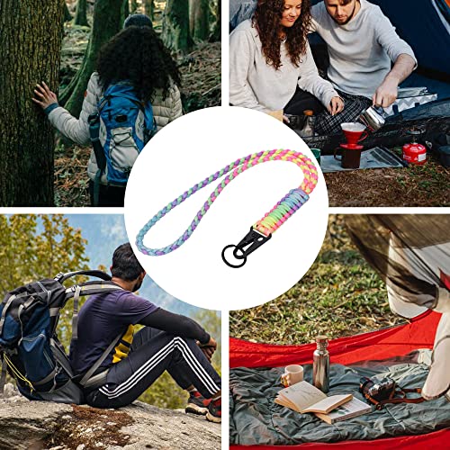 Heavy Duty Paracord Lanyard Keychain - Bright Rainbow