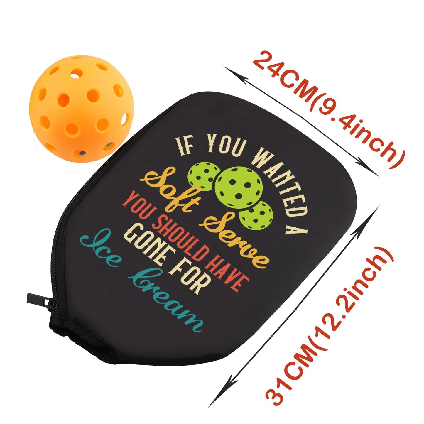 PWHAOO 2PC If You're Looking for A Soft Serve Go Get Ice Cream Pickleball Paddle Covers Funny Pickleball Paddle Pouch Gift (Get Ice Cream Paddle)