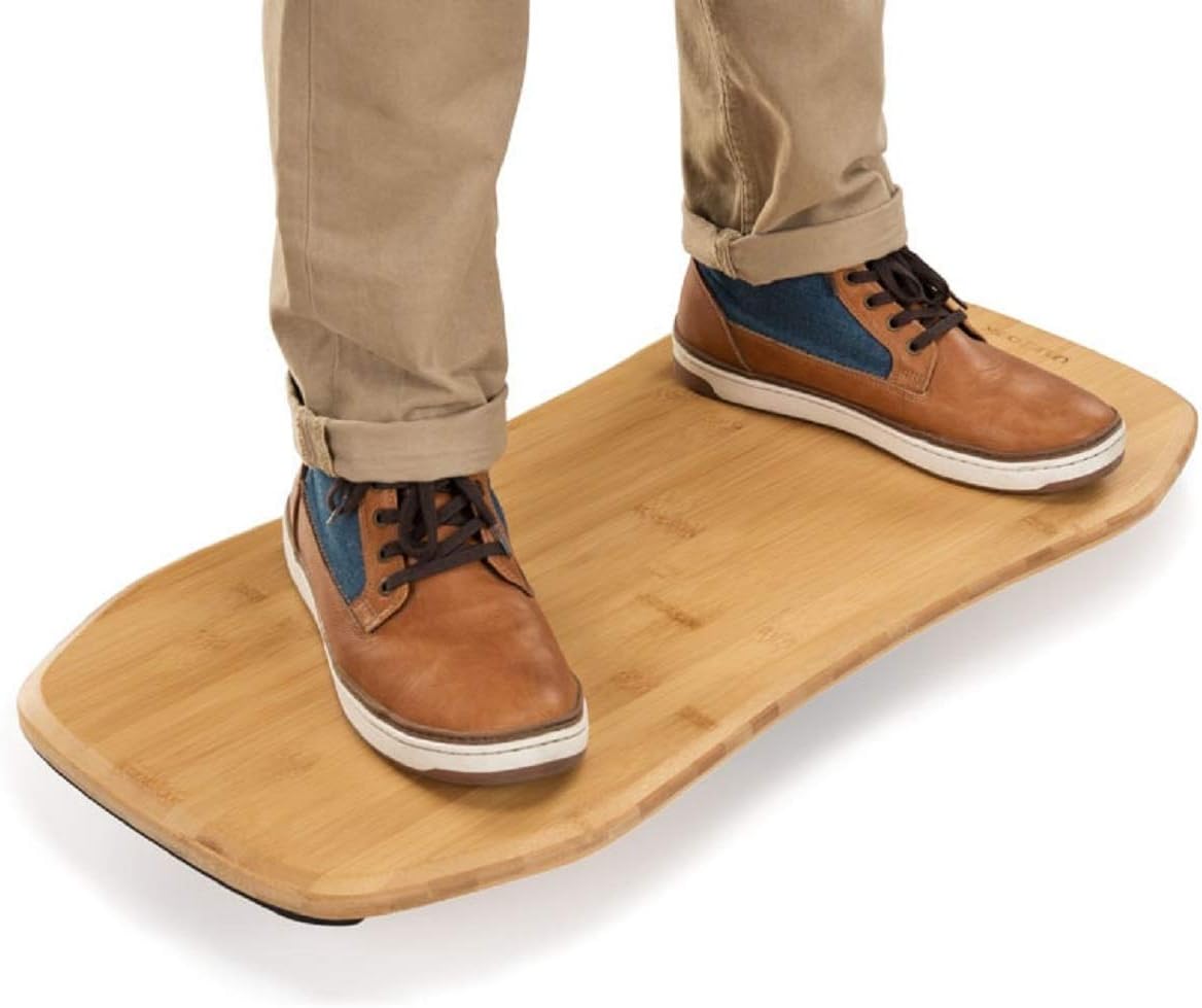 UPLIFTDESK Bamboo Motion-X Balance Board - 27” Ergonomic Wobble Board for Core Stability & Anti-Fatigue Support
