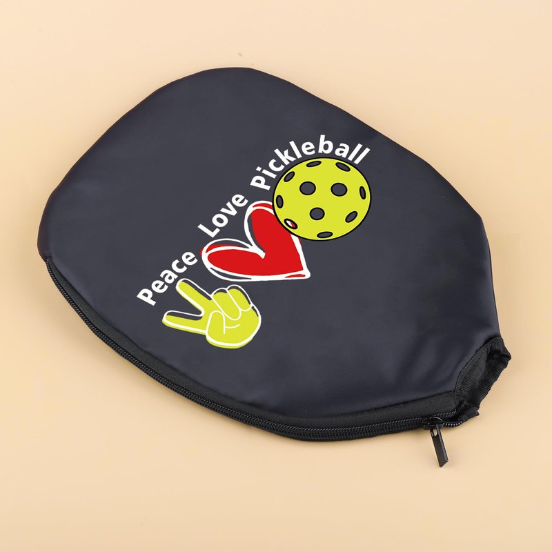 HOLLP 2PC Pickleball Paddle Covers Peace Love Pickleball Pickleball Racket Bag Gift For Pickleball Players (Peace Love Pickleball)