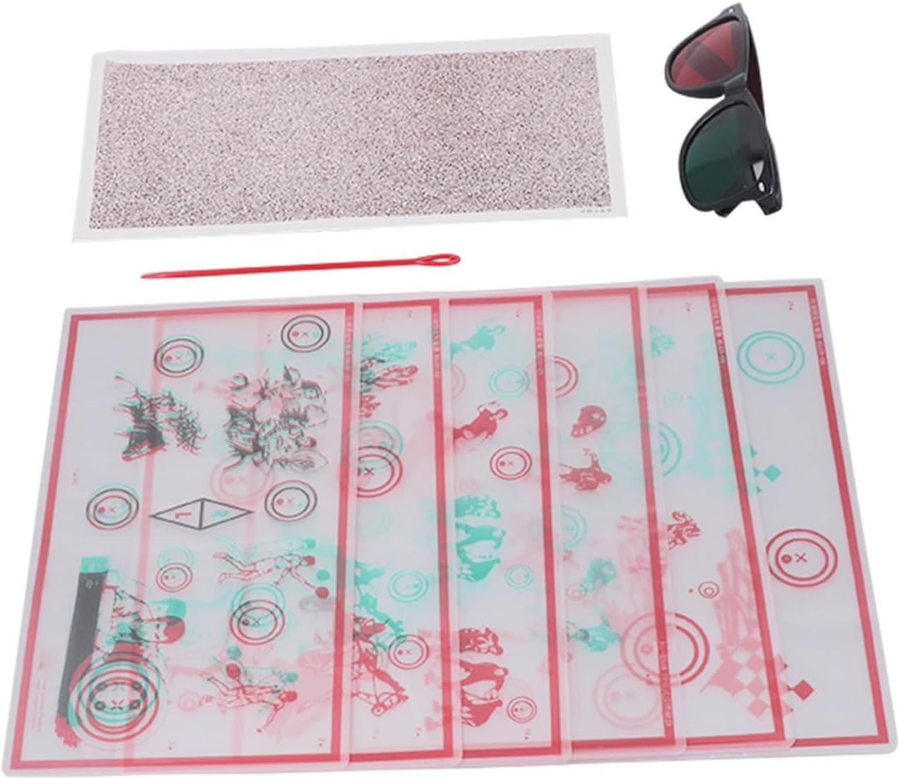 Regine Switzerland Vectograms for Eye Training - Improve Stereopsis & Convergence Insufficiency | Red & Green Design
