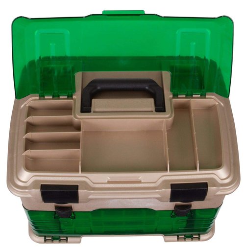 Flambeau Outdoors T5 Multiloader Tackle Box, Fishing Organizer with Tuff Tainer Boxes Included, Green/Gold