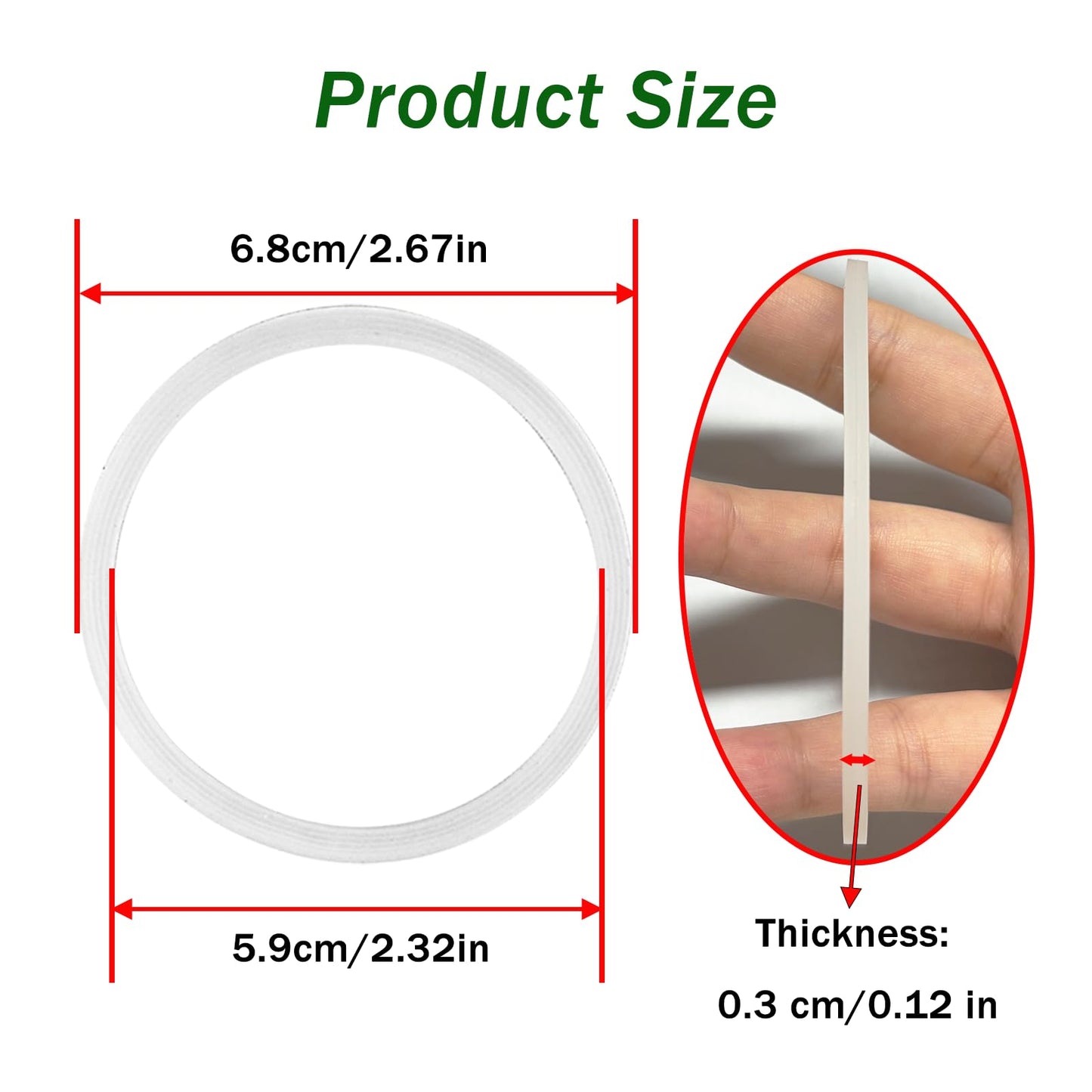 Mingxiong 6 Pcs Water Bottle Gasket Replacement for Owala FreeSip,Silicone Lid Seal O Ring,Sealing Gaskets Replacement Parts Compatible with Owala FreeSip 19/24/32/40oz Stainless Steel Cup(Clear)