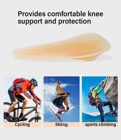 WTYPOPK 1 Pair Silicone Nude Knee Pads, Adhesive Thin Knee Pads for Dancers, Skateboard, Skating, Skate, Football, Cycling, Workout, Knee Protection for Women Men