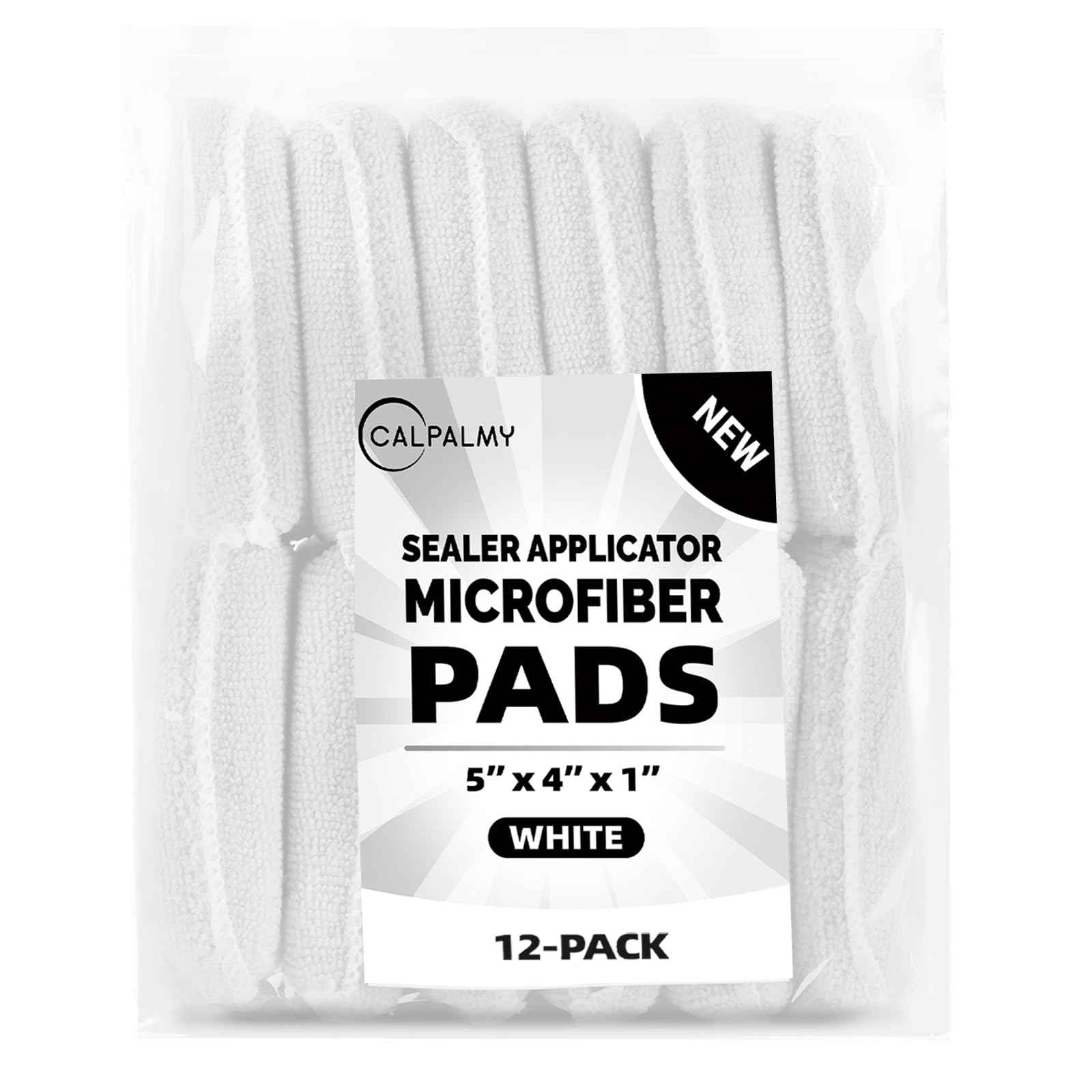 (12-Pack) Professional Microfiber Sealer Applicator Pad – The Perfect Tool to Apply Sealer to All Natural Stone and Tile Like Marble, Granite, Concrete & Slate (White)