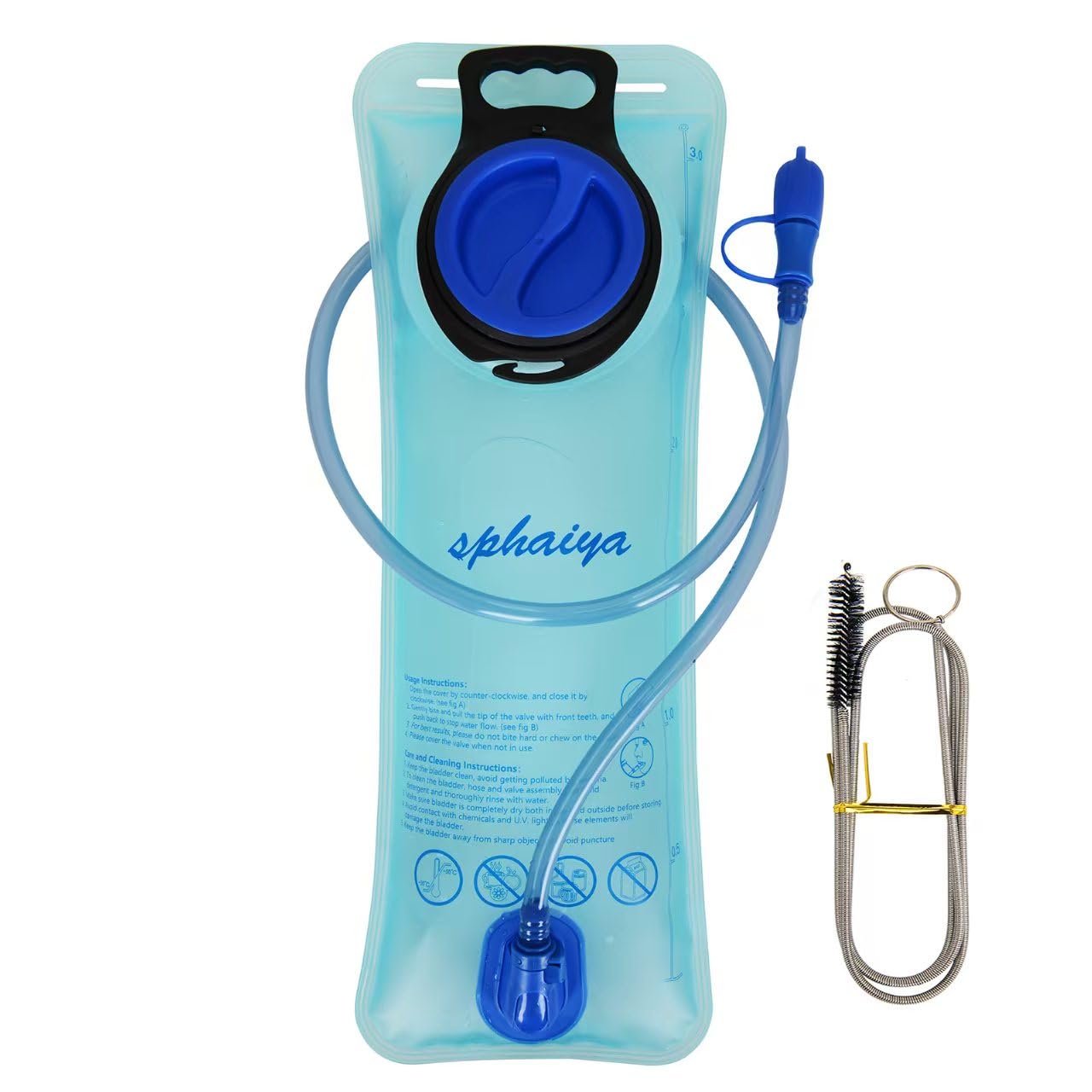 sphaiya Hydration Bladder 2L-3L Water Storage Bag Reservoir,Military Hydration Pack Replacement for Hiking Biking Climbing Cycling Running Camping Backpack 1Pack (3L-Blue)