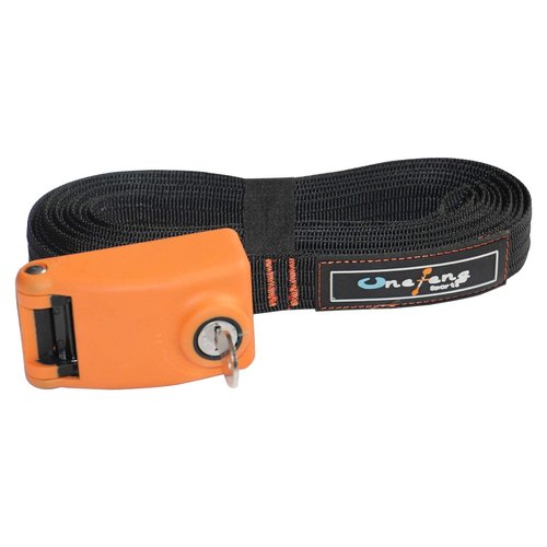 Onefeng Sports Lockable Tie Down Strap with 3 Stainless Steel Cables 'No Scratch' Silicone Buckle to Prevent Anyone from Taking Your Surfboards, Paddle Boards 10 Feet Long 2 Pack