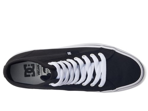 DC Women's Manual Hi Platform Skate Shoe,Black/White,7.5